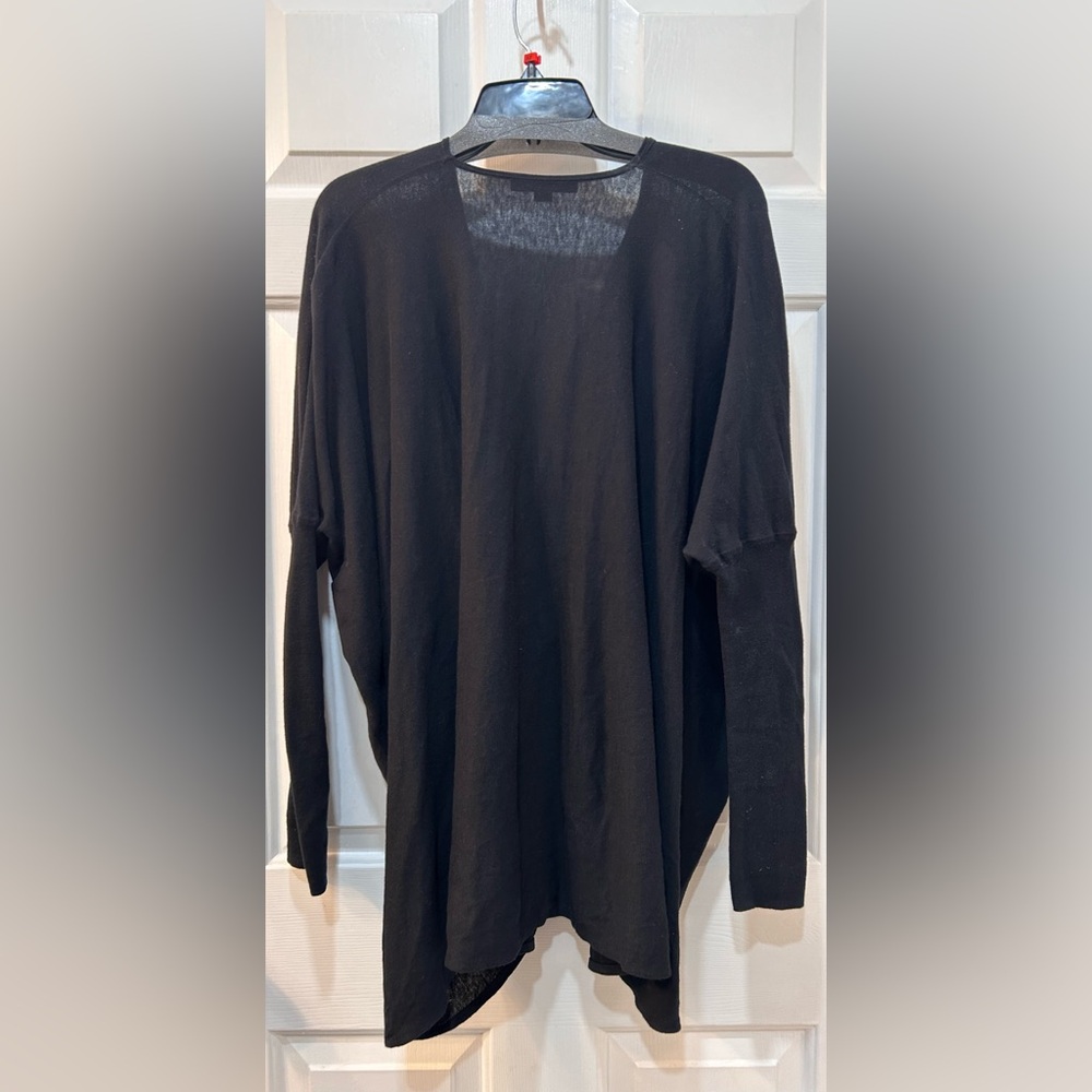 ALL Saints Black Itat Shrug Twist Knit Sweater Wrap Jumper Top Sz L Designer - Picture 2 of 10